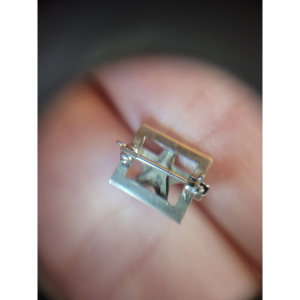 Order of Eastern Star Masonic Fraternity enamel silver vintage Pin Square Design - Picture 5 of 6